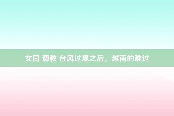 女同 调教 台风过境之后，越南的难过