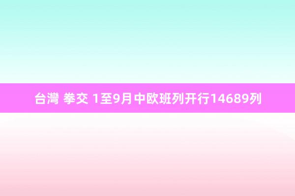 台灣 拳交 1至9月中欧班列开行14689列