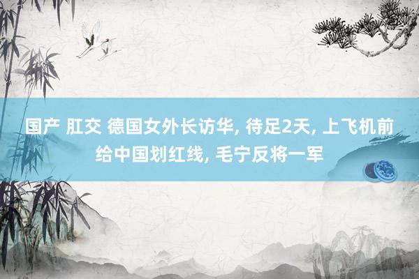 国产 肛交 德国女外长访华， 待足2天， 上飞机前给中国划红线， 毛宁反将一军