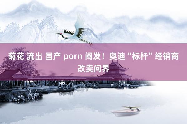 菊花 流出 国产 porn 阐发！奥迪“标杆”经销商改卖问界