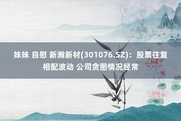 妹妹 自慰 新瀚新材(301076.SZ)：股票往复相配波动 公司贪图情况经常