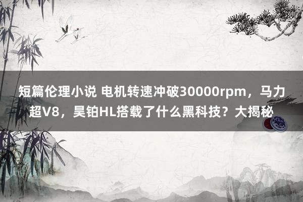 短篇伦理小说 电机转速冲破30000rpm，马力超V8，昊铂HL搭载了什么黑科技？大揭秘