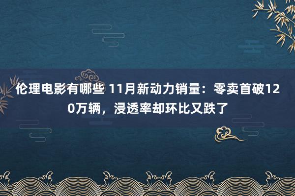伦理电影有哪些 11月新动力销量：零卖首破120万辆，浸透率却环比又跌了