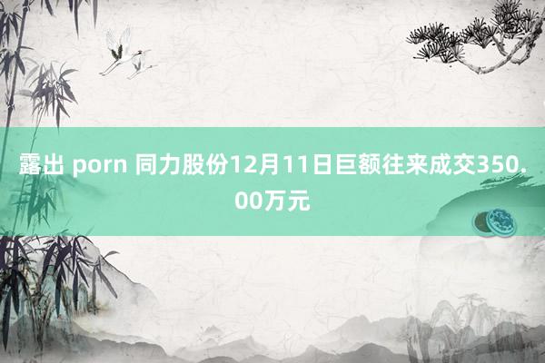 露出 porn 同力股份12月11日巨额往来成交350.00万元