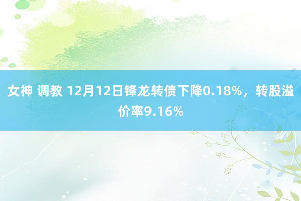 女神 调教 12月12日锋龙转债下降0.18%，转股溢价率9.16%