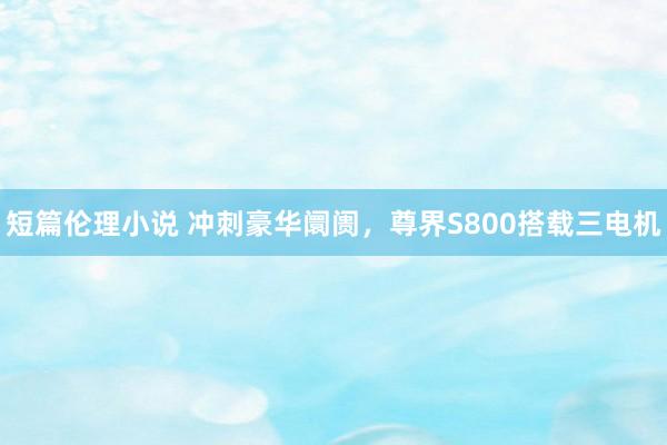 短篇伦理小说 冲刺豪华阛阓，尊界S800搭载三电机