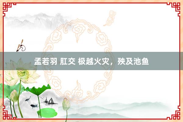 孟若羽 肛交 极越火灾，殃及池鱼