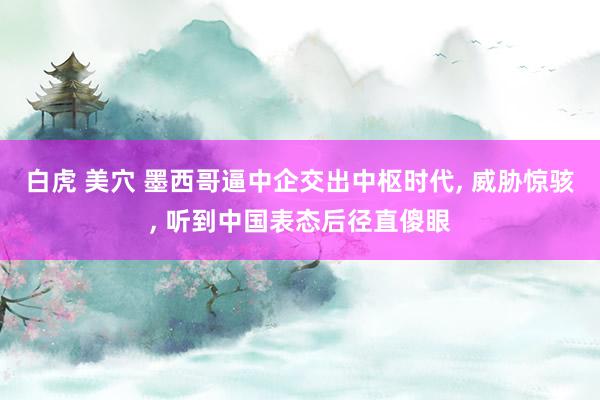 白虎 美穴 墨西哥逼中企交出中枢时代， 威胁惊骇， 听到中国表态后径直傻眼