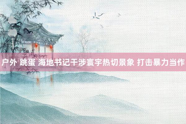 户外 跳蛋 海地书记干涉寰宇热切景象 打击暴力当作