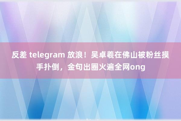 反差 telegram 放浪！吴卓羲在佛山被粉丝摸手扑倒，金句出圈火遍全网ong