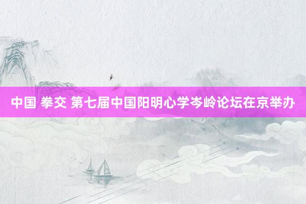 中国 拳交 第七届中国阳明心学岑岭论坛在京举办