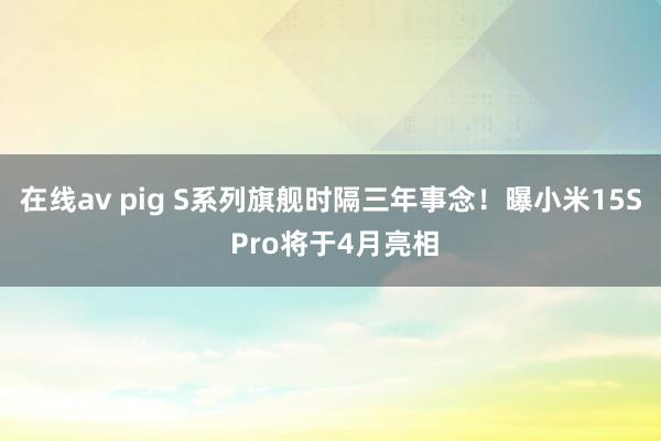 在线av pig S系列旗舰时隔三年事念！曝小米15S Pro将于4月亮相