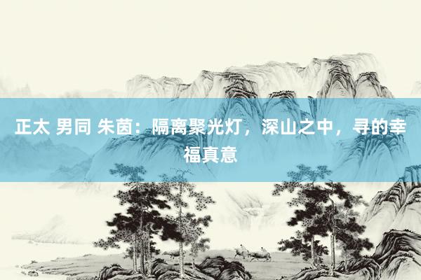 正太 男同 朱茵：隔离聚光灯，深山之中，寻的幸福真意