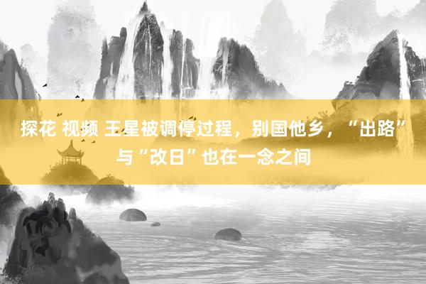 探花 视频 王星被调停过程，别国他乡，“出路”与“改日”也在一念之间