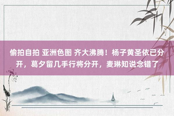 偷拍自拍 亚洲色图 齐大沸腾！杨子黄圣依已分开，葛夕留几手行将分开，麦琳知说念错了