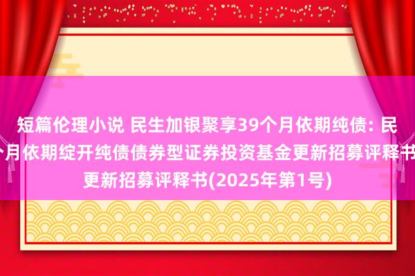 短篇伦理小说 民生加银聚享39个月依期纯债: 民生加银聚享39个月依期绽开纯债债券型证券投资基金更新招募评释书(2025年第1号)