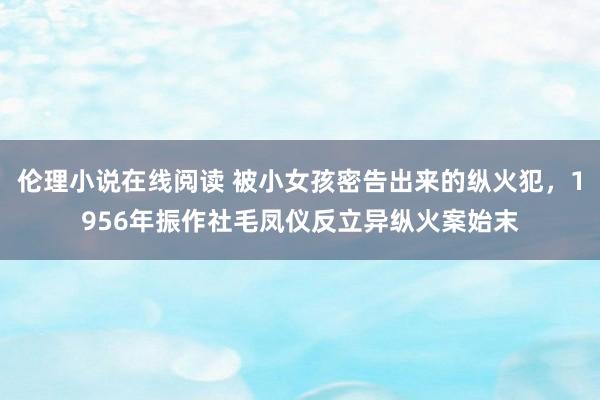 伦理小说在线阅读 被小女孩密告出来的纵火犯，1956年振作社毛凤仪反立异纵火案始末