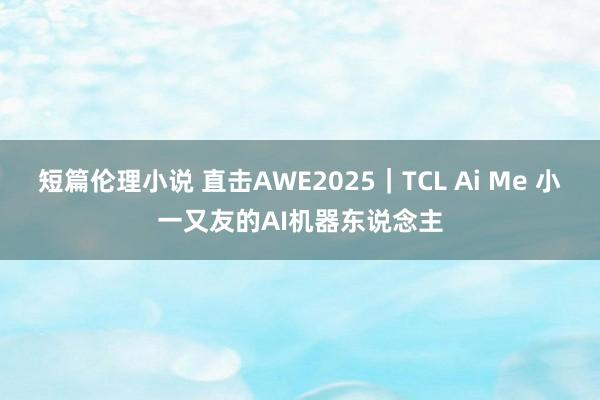 短篇伦理小说 直击AWE2025｜TCL Ai Me 小一又友的AI机器东说念主