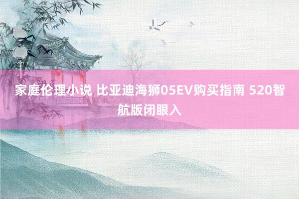 家庭伦理小说 比亚迪海狮05EV购买指南 520智航版闭眼入