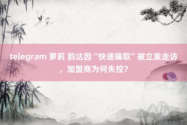 telegram 萝莉 韵达因“快递骗取”被立案走访，加盟商为何失控？