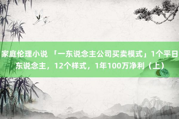 家庭伦理小说 「一东说念主公司买卖模式」1个平日东说念主，12个样式，1年100万净利（上）