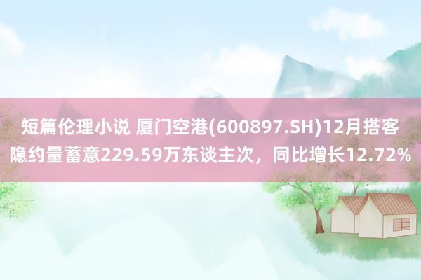 短篇伦理小说 厦门空港(600897.SH)12月搭客隐约量蓄意229.59万东谈主次，同比增长12.72%