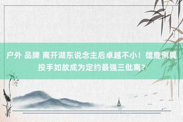 户外 品牌 离开湖东说念主后卓越不小！雄鹿侧翼投手如故成为定约最强三仳离？