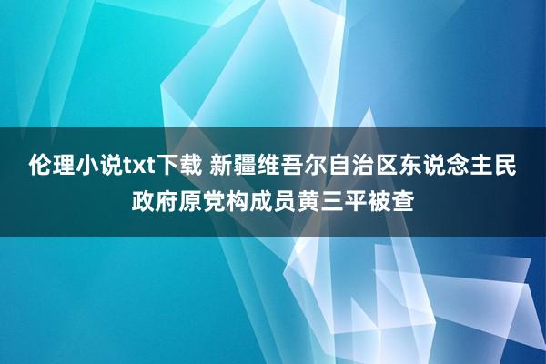 伦理小说txt下载 新疆维吾尔自治区东说念主民政府原党构成员黄三平被查