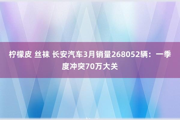 柠檬皮 丝袜 长安汽车3月销量268052辆：一季度冲突70万大关