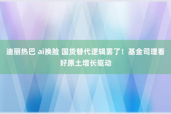 迪丽热巴 ai换脸 国货替代逻辑罢了！基金司理看好原土增长驱动