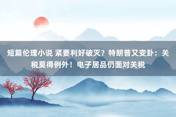 短篇伦理小说 紧要利好破灭？特朗普又变卦：关税莫得例外！电子居品仍面对关税