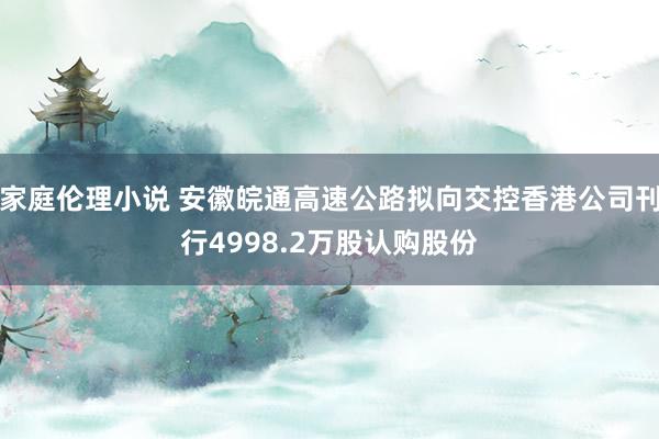 家庭伦理小说 安徽皖通高速公路拟向交控香港公司刊行4998.2万股认购股份