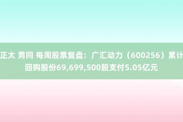 正太 男同 每周股票复盘：广汇动力（600256）累计回购股份69，699，500股支付5.05亿元