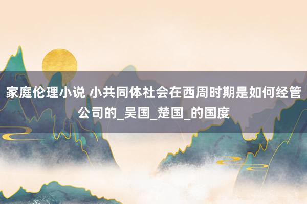 家庭伦理小说 小共同体社会在西周时期是如何经管公司的_吴国_楚国_的国度
