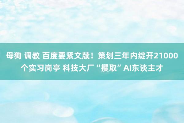 母狗 调教 百度要紧文牍！策划三年内绽开21000个实习岗亭 科技大厂“攫取”AI东谈主才