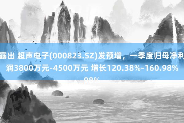 露出 超声电子(000823.SZ)发预增，一季度归母净利润3800万元-4500万元 增长120.38%-160.98%