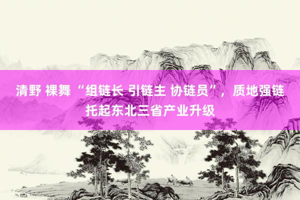 清野 裸舞 “组链长 引链主 协链员”，质地强链托起东北三省产业升级
