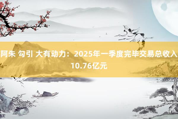 阿朱 勾引 大有动力：2025年一季度完毕交易总收入10.76亿元